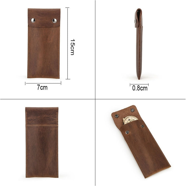 CONTACTS FAMILY CF1110 Universal Crazy Horse Leather Watch Protective Case Storage Bag for Apple Watch (Coffee) by bashfashion