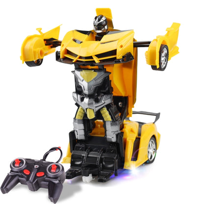 1023 4 Channels Remotely Deformed Car Toy Car(Yellow) by bashfashion