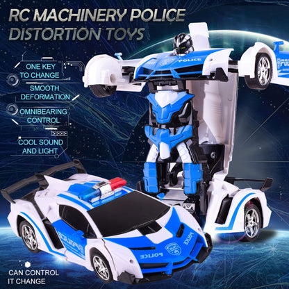 1023 4 Channels Remotely Deformed Car Police Model Car Toy Car by bashfashion