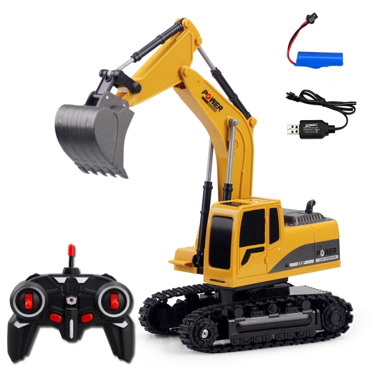 258-1 6 Channel 2.4G 1/24RC Remote-controlled Engineering Metal Excavator Charging RC Car by bashfashion