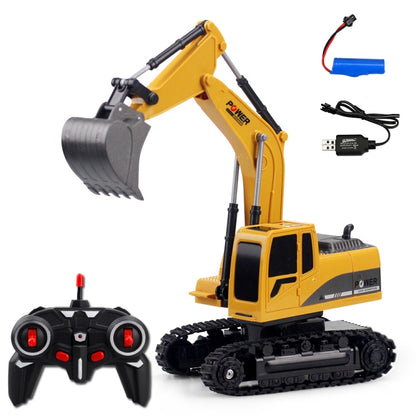 258-1 6 Channel 2.4G 1/24RC Remote-controlled Engineering Metal Excavator Charging RC Car by bashfashion