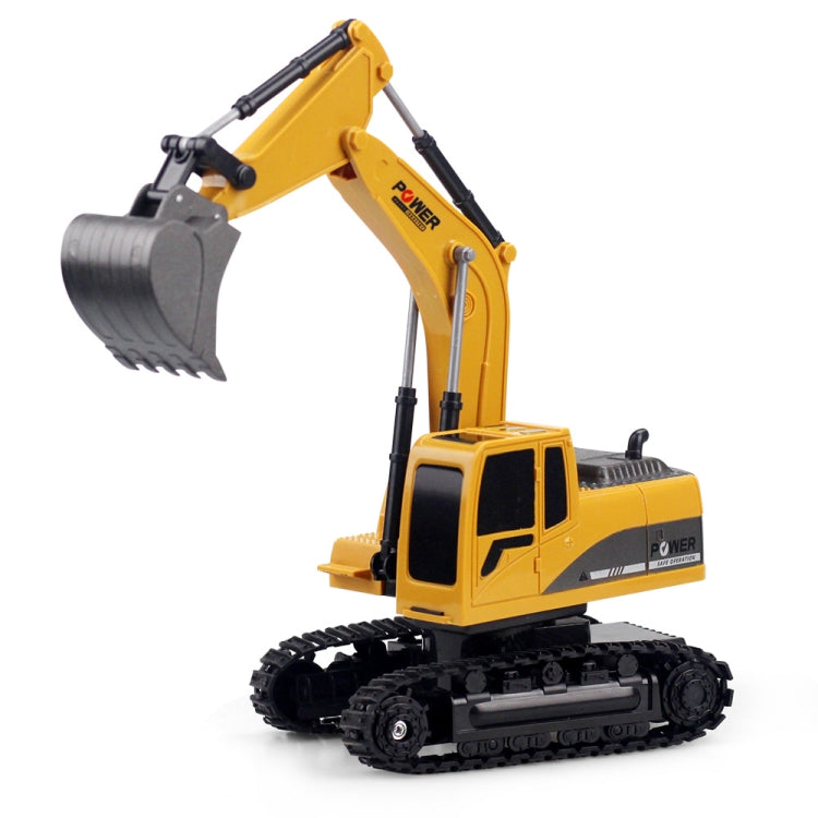 258-1 6 Channel 2.4G 1/24RC Remote-controlled Engineering Metal Excavator Charging RC Car by bashfashion