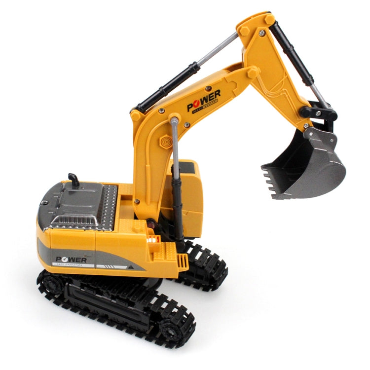 258-1 6 Channel 2.4G 1/24RC Remote-controlled Engineering Metal Excavator Charging RC Car by bashfashion