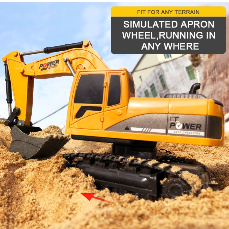 258-1 6 Channel 2.4G 1/24RC Remote-controlled Engineering Metal Excavator Charging RC Car by bashfashion