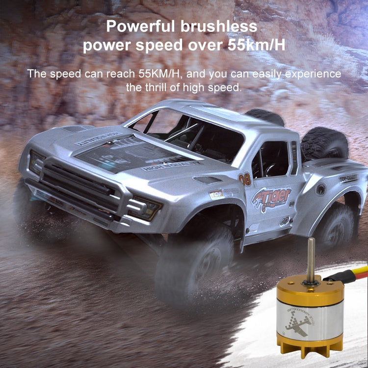 FY-08 Brushless Version 2.4G Remote Control Off-road Vehicle 1:12 Four-wheel Drive Short Truck High-speed Remote Control Car, EU Plug (Orange) by bashfashion