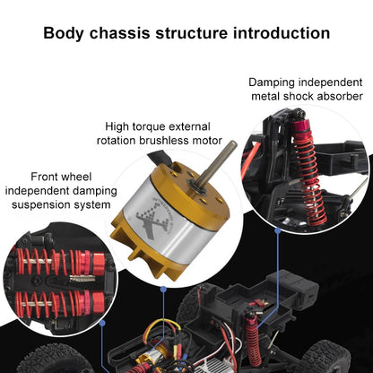 FY-08 Brushless Version 2.4G Remote Control Off-road Vehicle 1:12 Four-wheel Drive Short Truck High-speed Remote Control Car, EU Plug (Orange) by bashfashion