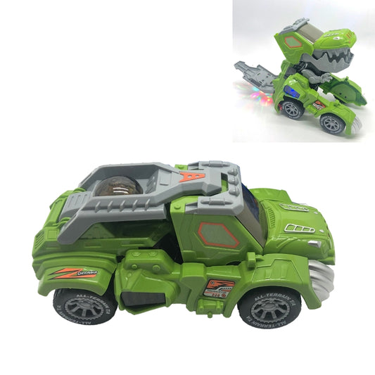 HG-882 Electric Dinosaur Deformation Car Toy Universal Light Music Toy (Green) by bashfashion