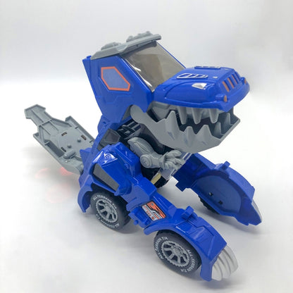 HG-882 Electric Dinosaur Deformation Car Toy Universal Light Music Toy (Blue) by bashfashion