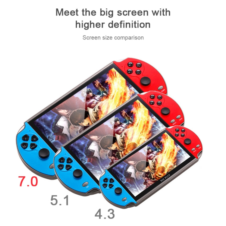 Powkiddy X12 Plus Retro Classic Games Handheld Game Console with 7 inch HD Screen & 16GB Memory, Support MP4 / E-book (Red + Blue) by bashfashion