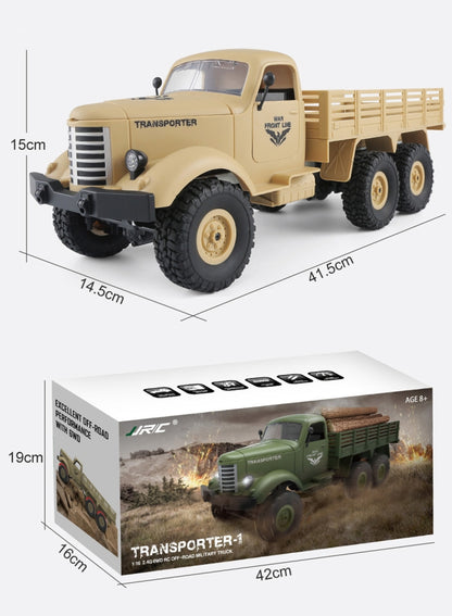 JJR/C Q60 Transporter-1 Full Body 1:16 Mini 2.4GHz RC 6WD Tracked Off-Road Military Truck Car Toy(Army Green) by JJR/C