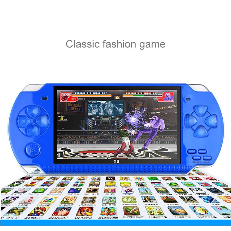 X6 4.3 inch Screen Retro Portable Game Console with 3MP Camera, Built-in 10000 Games, Supports E-book / Recording / Music Playing / Video Playing(Blue) by bashfashion