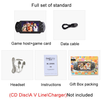 X6 4.3 inch Screen Retro Portable Game Console with 3MP Camera, Built-in 10000 Games, Supports E-book / Recording / Music Playing / Video Playing(Blue) by bashfashion