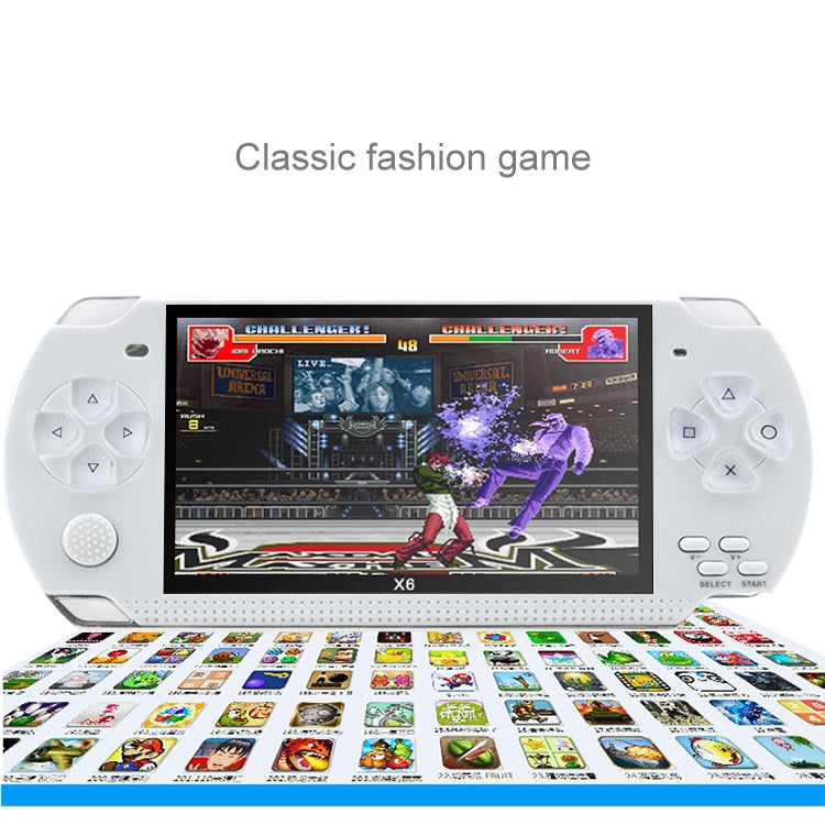 X6 4.3 inch Screen Retro Portable Game Console with 3MP Camera, Built-in 10000 Games, Supports E-book / Recording / Music Playing / Video Playing(White) by bashfashion