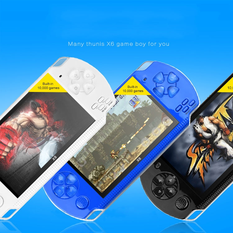 X6 4.3 inch Screen Retro Portable Game Console with 3MP Camera, Built-in 10000 Games, Supports E-book / Recording / Music Playing / Video Playing(Blue) by bashfashion