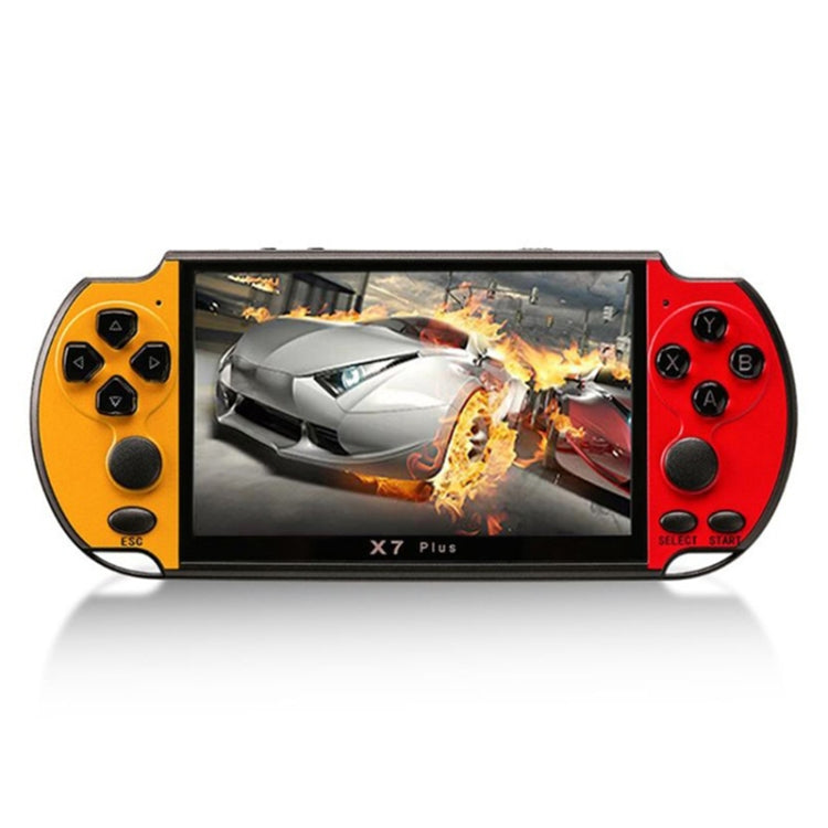 X7 Plus Retro Classic Games Handheld Game Console with 5.1 inch HD Screen & 8G Memory, Support MP4 / ebook(Yellow + Red) by bashfashion