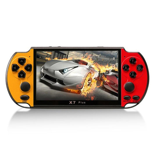 X7 Plus Retro Classic Games Handheld Game Console with 5.1 inch HD Screen & 8G Memory, Support MP4 / ebook(Yellow + Red) by bashfashion