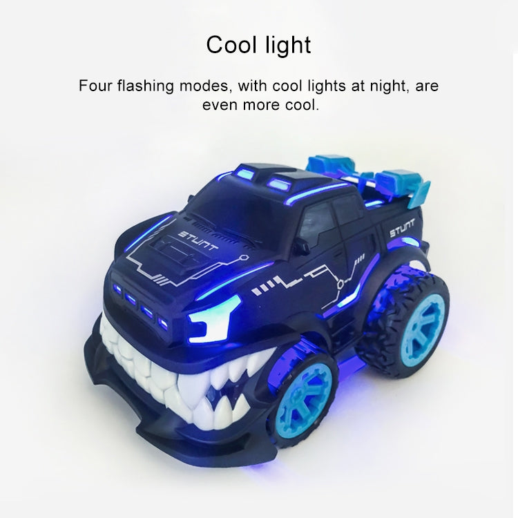 HD885J Devil Tooth Shape 360 Degree Upright Rotation Stunt Remote Control Car Electric Vehicle Toy (Blue) by bashfashion