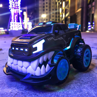 HD885J Devil Tooth Shape 360 Degree Upright Rotation Stunt Remote Control Car Electric Vehicle Toy (Blue) by bashfashion