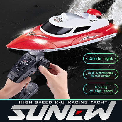 HongXunJie HJ806 2.4Ghz Water Cooling High Speed Racing Boats with Remote Controller, Auto Flip Function, 200m Control Distance(Red) by bashfashion
