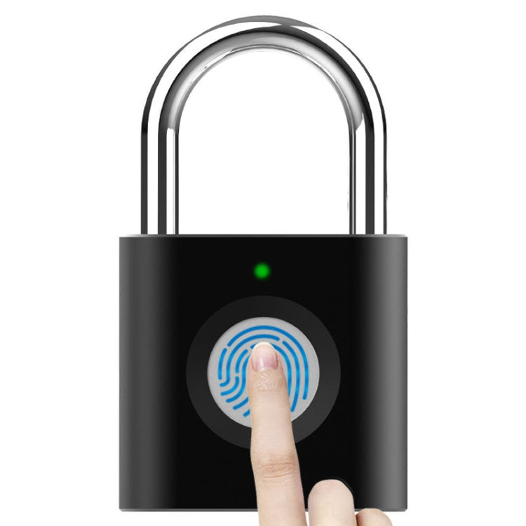 X007 Micro USB Charging Mini Metal Fingerprint Padlock Small Drawer Lock (Black) by bashfashion