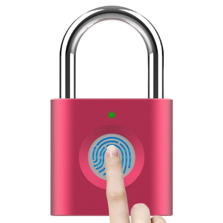 X007 Micro USB Charging Mini Metal Fingerprint Padlock Small Drawer Lock (Red) by bashfashion