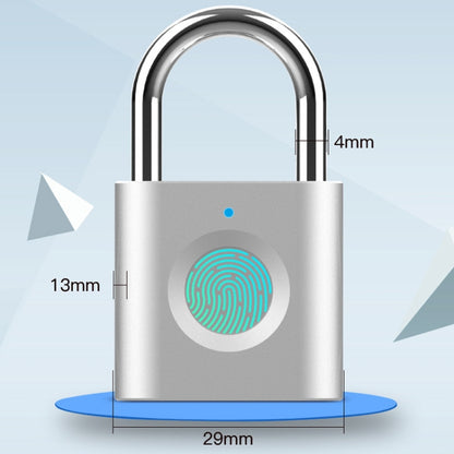 X007 Micro USB Charging Mini Metal Fingerprint Padlock Small Drawer Lock (Silver) by bashfashion