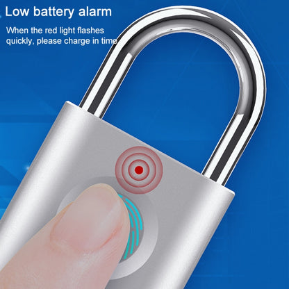 X007 Micro USB Charging Mini Metal Fingerprint Padlock Small Drawer Lock (Red) by bashfashion