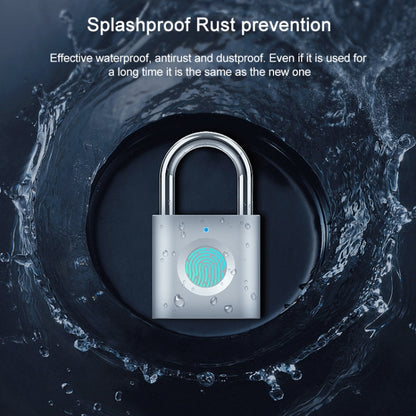 X007 Micro USB Charging Mini Metal Fingerprint Padlock Small Drawer Lock (Silver) by bashfashion