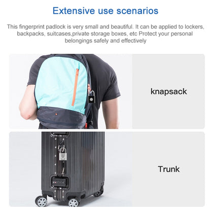 X007 Micro USB Charging Mini Metal Fingerprint Padlock Small Drawer Lock (Black) by bashfashion