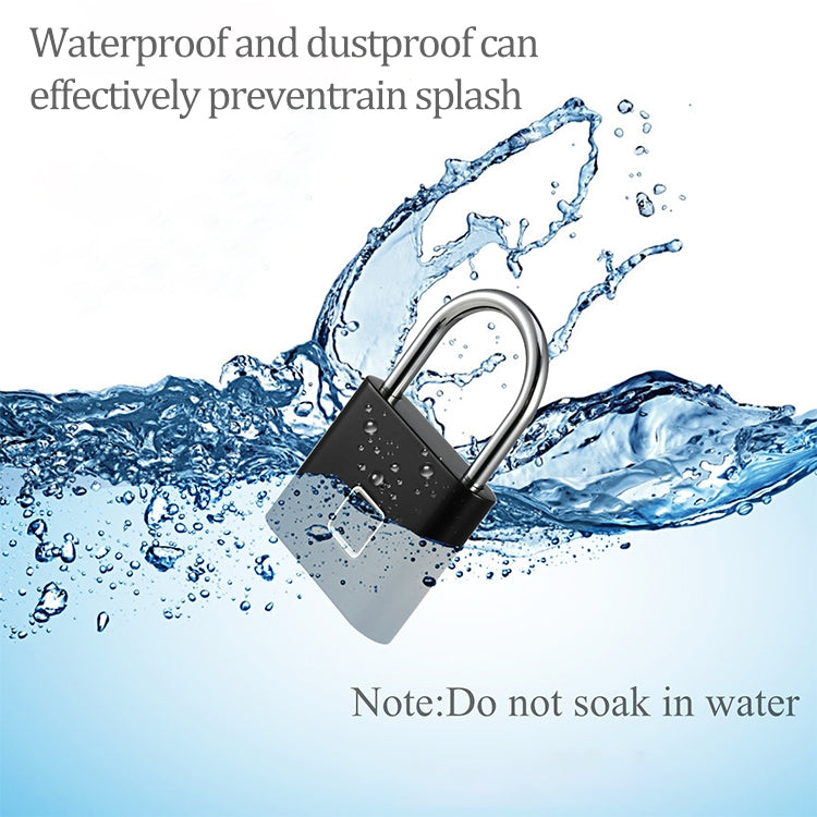 Stainless Steel Automatic Intelligent Fingerprint Padlock Electronic Lock, 10 Fingerprint Edition(Black) by bashfashion