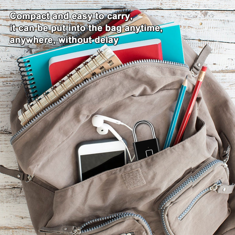 Stainless Steel Automatic Intelligent Fingerprint Padlock Electronic Lock, 10 Fingerprint Edition(Black) by bashfashion