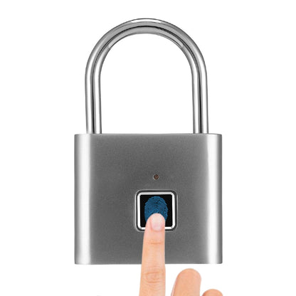 Stainless Steel Automatic Intelligent Fingerprint Padlock Electronic Lock, 10 Fingerprint Edition(Silver) by bashfashion