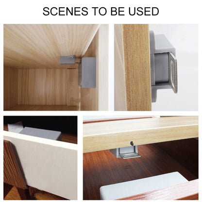 T3 ABS Magnetic Card Induction Lock Invisible Single Open Cabinet Door Lock (White) by bashfashion