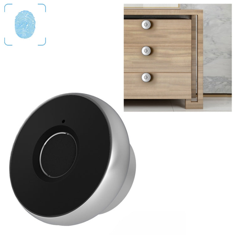 T5 Handle Version Aluminum Alloy Panel Fingerprint Drawer Lock(Black) by bashfashion