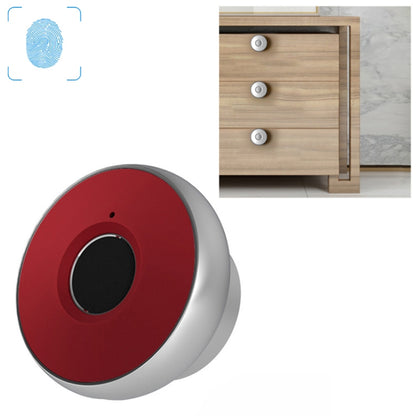 T5 Handle Version Aluminum Alloy Panel Fingerprint Drawer Lock(Red) by bashfashion