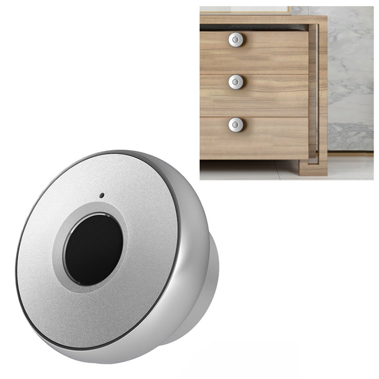 T5 Handle Version Aluminum Alloy Panel Fingerprint Drawer Lock(Silver) by bashfashion