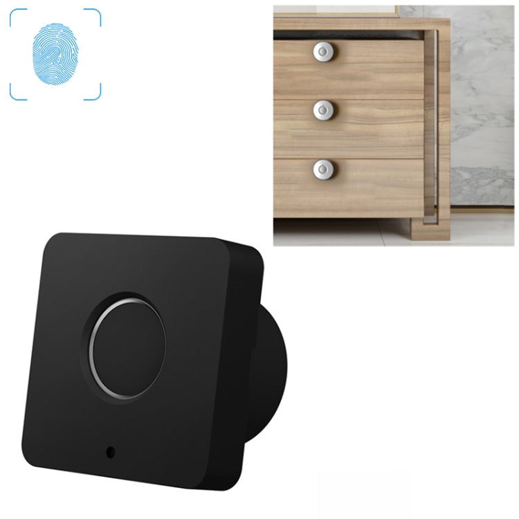 T5 Square Version Aluminum Alloy Panel Fingerprint Drawer Lock(Black) by bashfashion