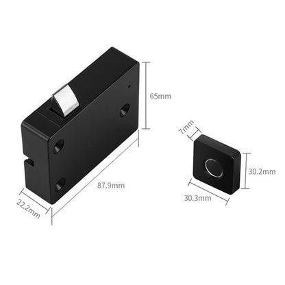 T5 Square Version Aluminum Alloy Panel Fingerprint Drawer Lock(Black) by bashfashion