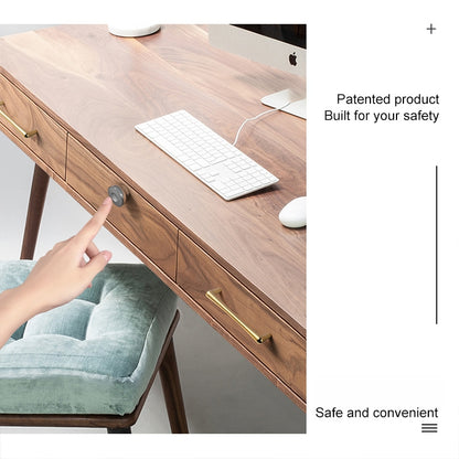 T5 Square Version Aluminum Alloy Panel Fingerprint Drawer Lock(Black) by bashfashion