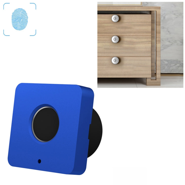 T5 Square Version Aluminum Alloy Panel Fingerprint Drawer Lock(Blue) by bashfashion
