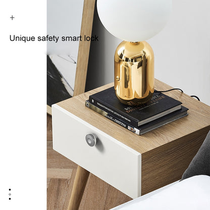 T5 Flower Version Aluminum Alloy Panel Fingerprint Drawer Lock(Black) by bashfashion