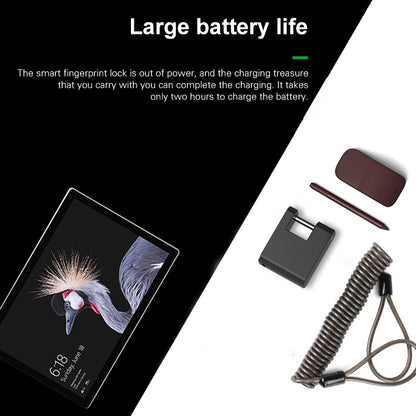 XB30F Mini Smart Fingerprint Padlock Trolley Case Lock(Black) by bashfashion