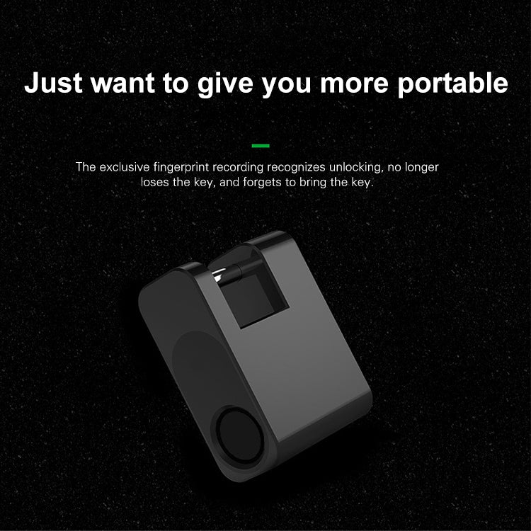 XB30F Mini Smart Fingerprint Padlock Trolley Case Lock(Black) by bashfashion