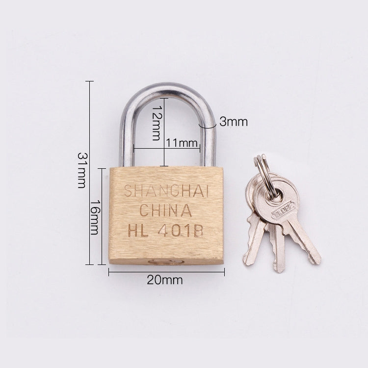 Copper Padlock Small Lock, Style: Short Lock Beam, 20mm Not Open by bashfashion