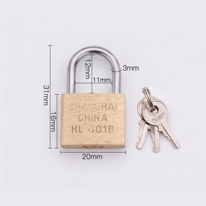 Copper Padlock Small Lock, Style: Short Lock Beam, 20mm Not Open by bashfashion