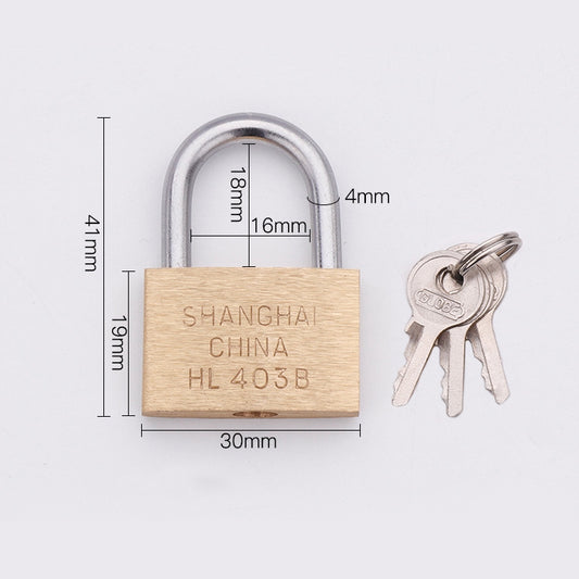 Copper Padlock Small Lock, Style: Short Lock Beam, 30mm Not Open by bashfashion