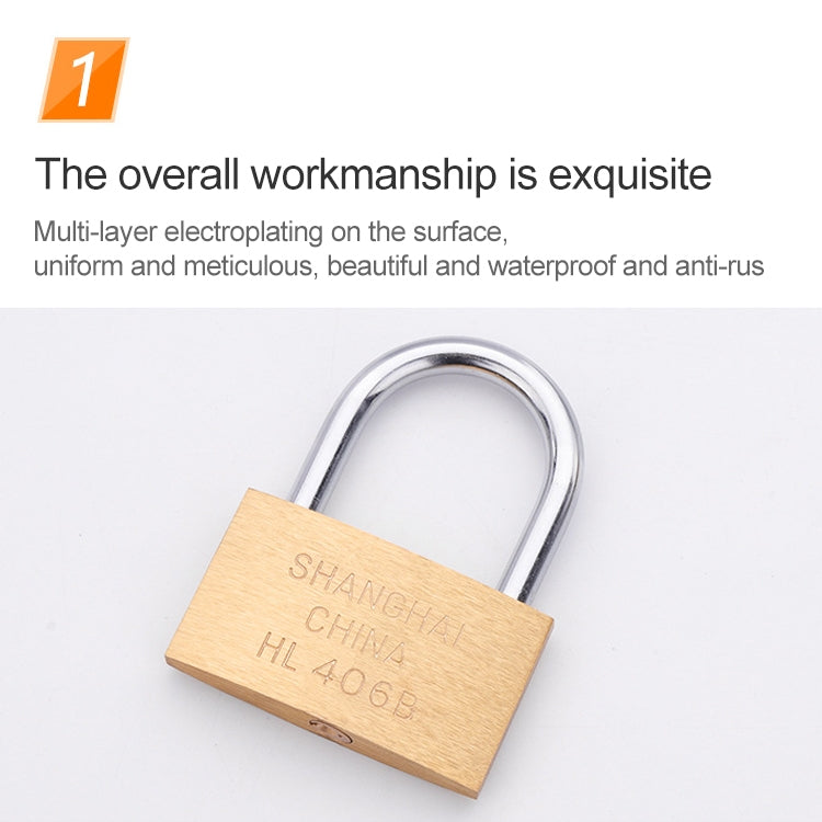 Copper Padlock Small Lock, Style: Long Lock Beam, 50mm Open by bashfashion