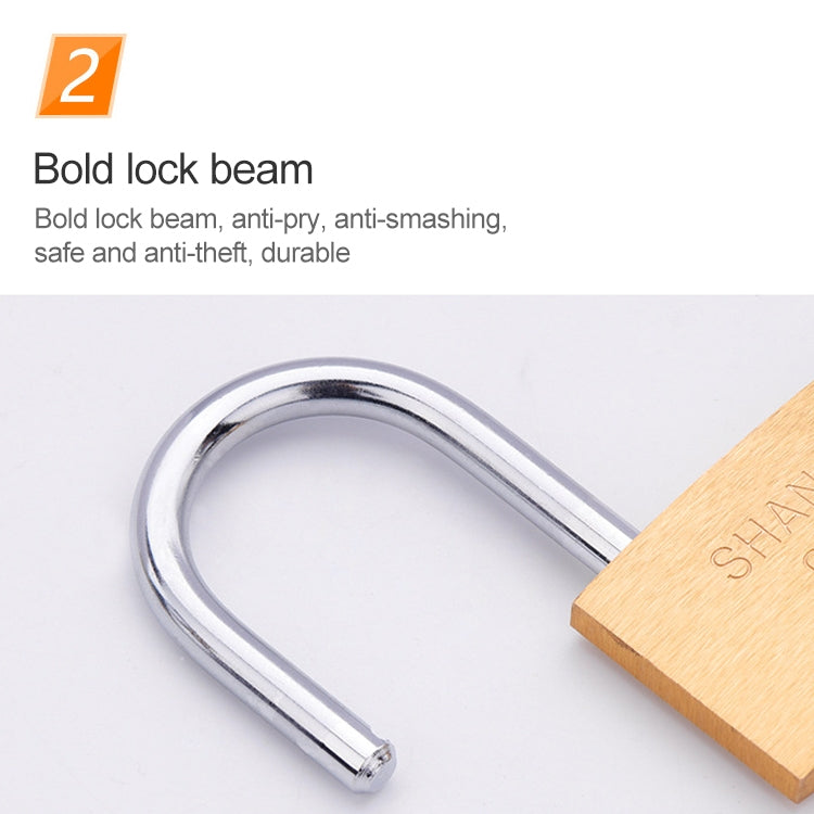 Copper Padlock Small Lock, Style: Long Lock Beam, 50mm Open by bashfashion