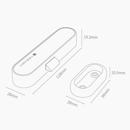 Original Xiaomi Youpin YEELOCK Smart Drawer Cabinet Lock Switch, US Plug(White) by Xiaomi