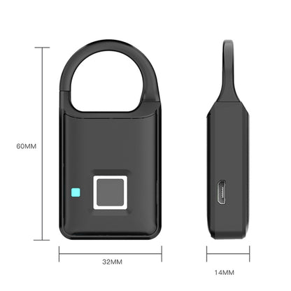 P5 3.7V Micro USB Charging Semiconductor Fingerprint Sensing Small Padlock by bashfashion